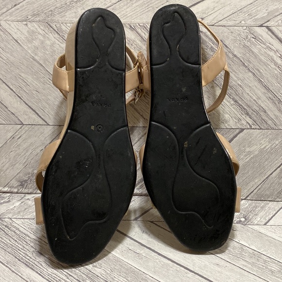 PRADA PATENT LEATHER SANDALS COLOR BEIGE SIZE 40 - Picture 5 of 6